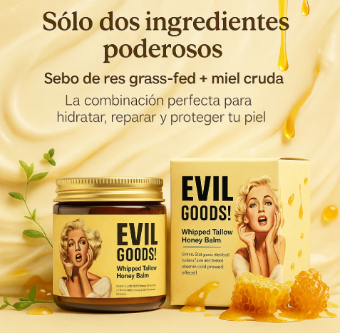 EVIL GOODS Crema con Sebo de Res - Hidratación Natural Profunda y Restauradora