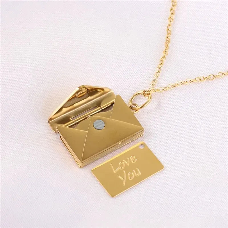 Collar Carta de Amor "Love You"💌 (Acero Inoxidable)