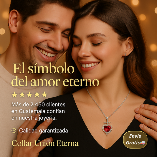 Collar Unión Eterna; Corazón y Espada para Enamorados (Acero Inoxidable)
