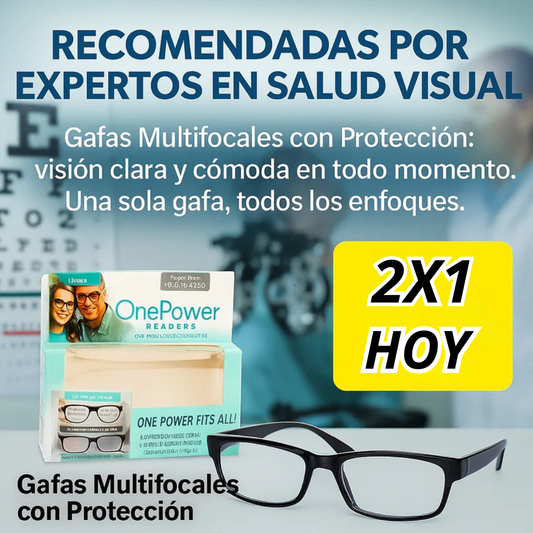 2x1 Gafas Inteligentes de Lectura Multifocales (Aumento Automático de 0.5 a 2.5)