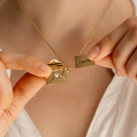 Collar Carta de Amor "Love You"💌 (Acero Inoxidable)