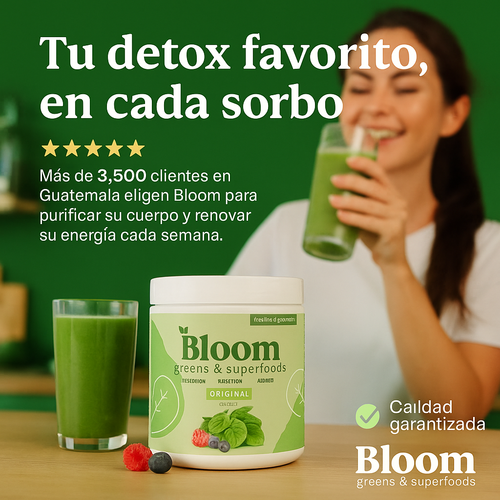 Bloom Nutrition Greens & Superfoods 152g “El secreto natural para sentirte liviana.”