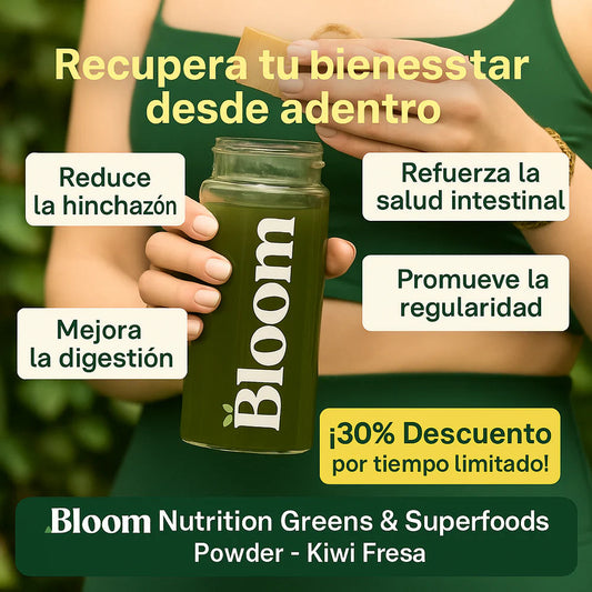 Bloom Nutrition Greens & Superfoods 152g “El secreto natural para sentirte liviana.”