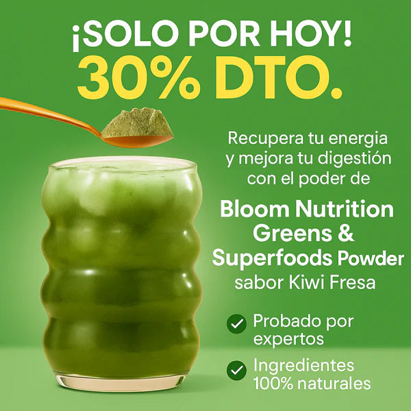 Bloom Nutrition Greens & Superfoods 152g “El secreto natural para sentirte liviana.”