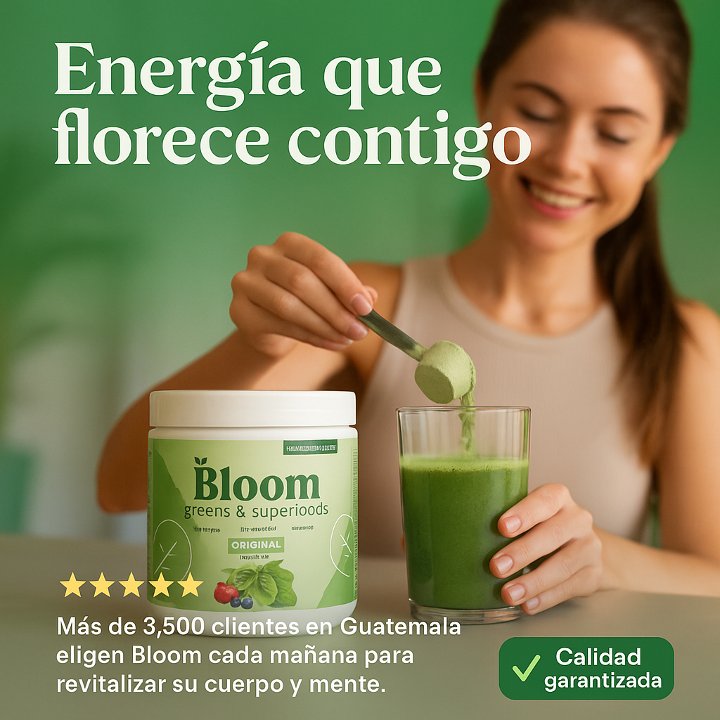 Bloom Nutrition Greens & Superfoods 152g “El secreto natural para sentirte liviana.”