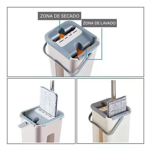 Trapeador 360° + Cubeta Integrada (Compra hoy y recibe spray limpiador multiusos GRATIS)