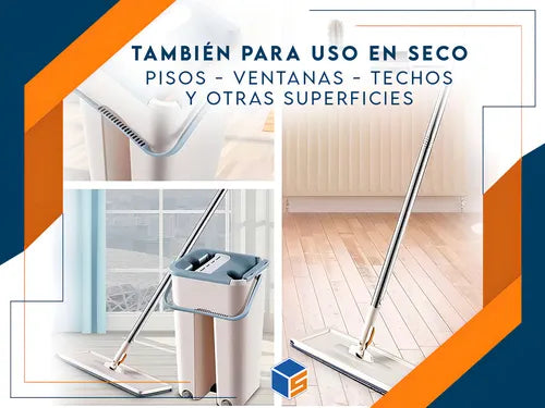 Trapeador 360° + Cubeta Integrada (Compra hoy y recibe spray limpiador multiusos GRATIS)