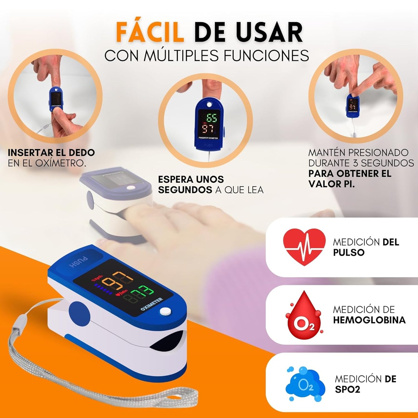Oxímetro Digital de Alta Precisión - Tu Salud en la punta de tus Dedos