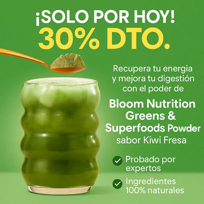 Bloom Nutrition Greens & Superfoods 152g “El secreto natural para sentirte liviana.”