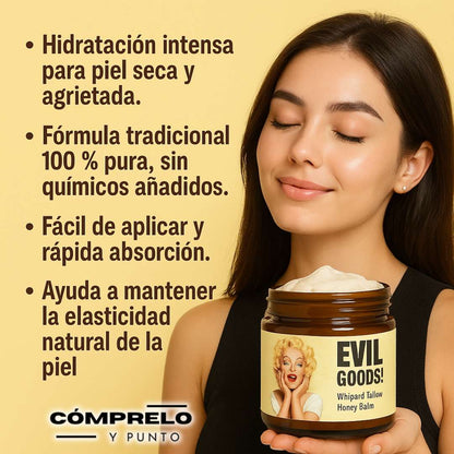 EVIL GOODS Crema con Sebo de Res - Hidratación Natural Profunda y Restauradora