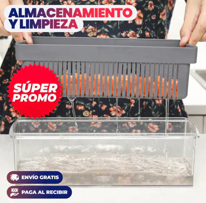 "7 en 1" Picador de Verduras MultiFuncional + 1 Desengrasante de Cocina Gratis😍